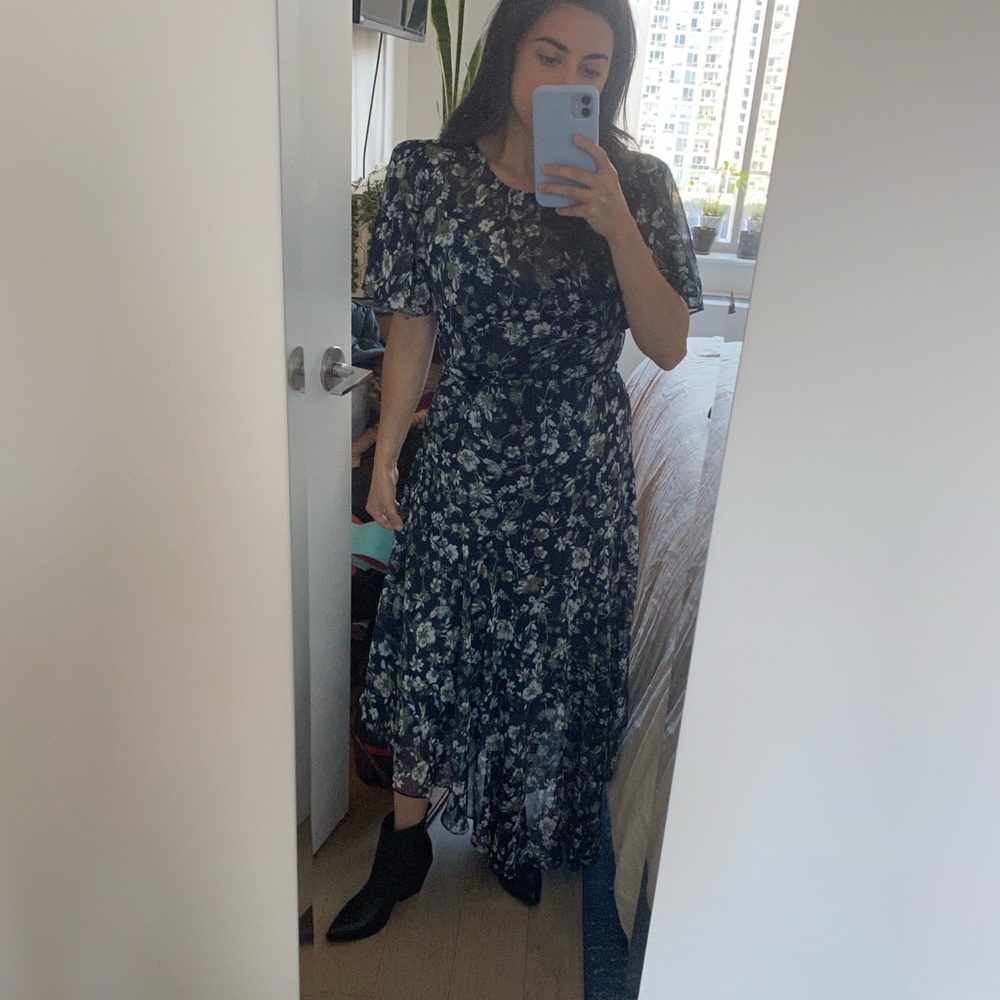 Floral Asymmetrical Maxi Dress